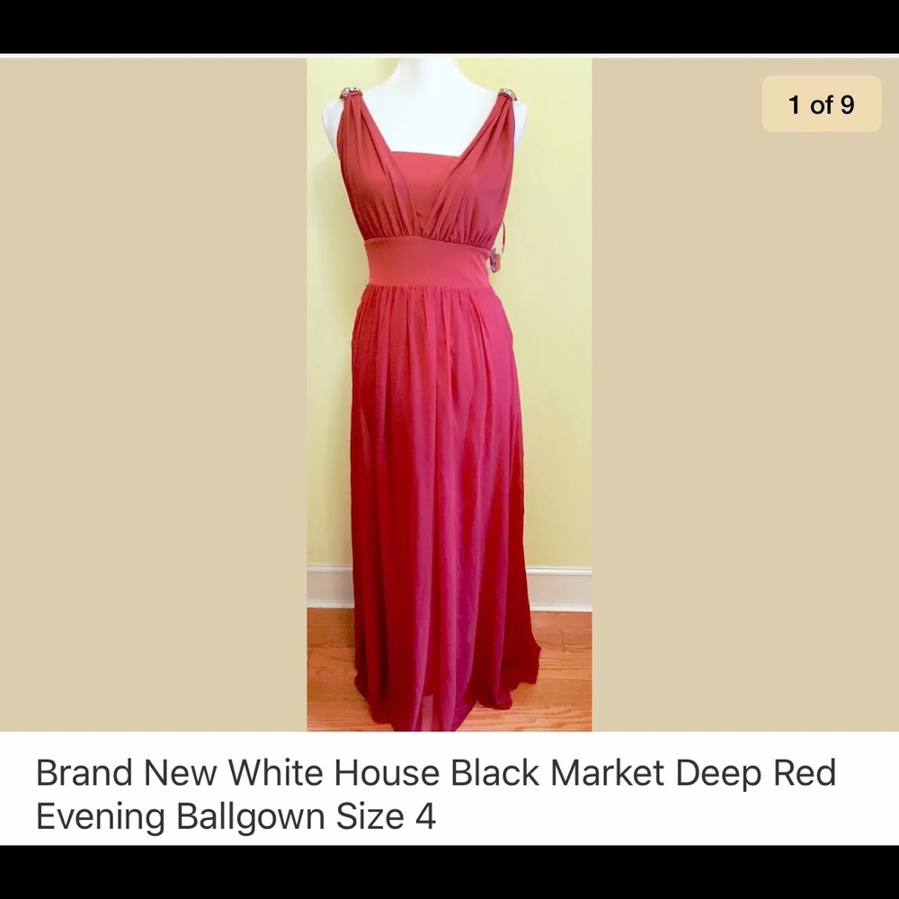 Brand New WHBM Deep Red Evening Ballgown Size 4